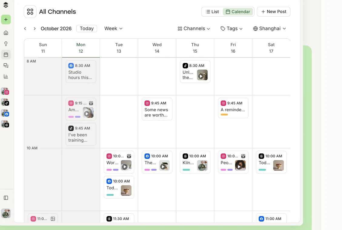 Buffer · Bring every channel into one calendar