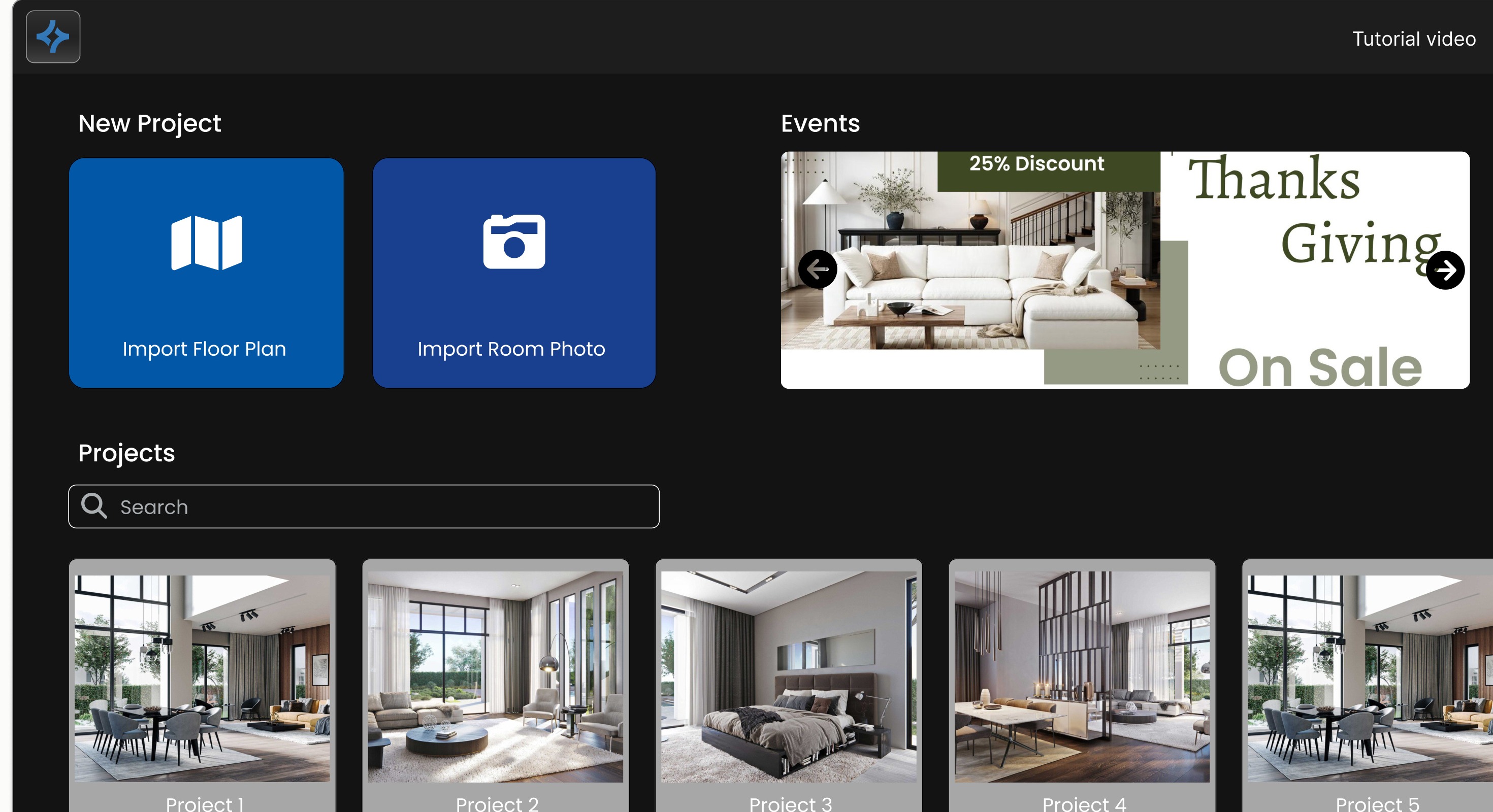 Home Page & New Project